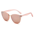Occhiali da sole cat-eye rosa traslucido con dettagli in metallo dorato per donna - Rosa Trasparente Specchio Rosa C4