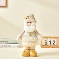 Papá Noel telescópico en oro champán y crema para decoración navideña nórdica - 45cm / Papá Noel de pierna fija