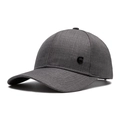 Men's dark grey vintage baseball cap with cross-texture fabric and a metal logo - Light Gray
