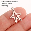 Zilveren roestvrijstalen zeester hanger 18x18mm voor DIY sieraden maken - Zeester / Zilver