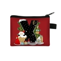 Christmas coin purse featuring a red festive design with a stylish letter X print - Letter X
