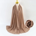 Light beige pearl chiffon hijab scarf for women featuring premium soft fabric texture - Burgundy