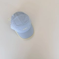 Dettaglio cappellino bimbo ad asciugatura rapida con ricamo e bordo a contrasto - 52-54cm (3-8 Anni) / Azzurro