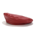 Minimalist red faux leather beret hat with a retro glossy finish for women and kids - Adult (56-58cm) / Red