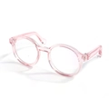 Cute pink transparent round sunglasses for pets with a retro plastic frame for cats and dogs - Pink Round Frame