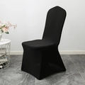 Universal black stretch chair cover for wedding and banquet chairs in high elastic fabric - S / Tapered Leg / Black