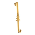 Detail of a golden metal Christmas tree wreath hanger hook for door holiday decoration - Christmas Tree (Gold)