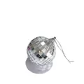 Silver mirror disco ball ornament with square glass tiles and hanging string for party - 2cm/Boxed/With Hanging String / Silver