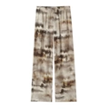 Close-up of marble tie-dye wide-leg trousers with drawstring elastic waistband - XS / Bottoms