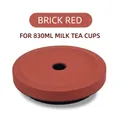 Brick red 830ml straw lid with matte finish for stainless steel bubble tea cups - Fits 830ML Cups / Brick Red