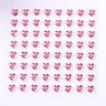 Pink heart-shaped acrylic diamond stickers for DIY decoration in 8x8 matrix layout - 6mm / Pink