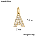 Gold plated letter A pendant with clear cubic zirconia for necklaces and earrings - Letter A / Gold