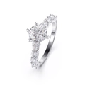 Sparkling S925 sterling silver wedding ring with high-quality cubic zirconia inlay - Lzr13-p-7
