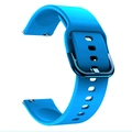 Blue silicone replacement watch band with dark metal buckle for Galaxy S3 and Huawei GT2 - Sky Blue