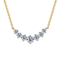 Elegante collana smile in argento s925 con pietre Moissanite 2,8ct placcata oro - 2.8 Carati / Oro Giallo 18K Moissanite Bianca