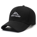 Black baseball cap with white mountain embroidery and YOUTH DAYOFF text detail - Black With White Embroidery