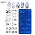 Cat and owl theme nail stamping plate OM-D01 with art designs for manicure - OM-D01 Cat Owl Freedom (OM-D01)