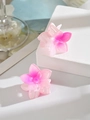 Detail shot of 4cm pink gradient flower hair claws made of high-quality resin material - Rose Red (Single Piece)