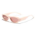 Y2K square frame sunglasses in soft pink with tinted lenses and thick temples - Jelly Pink