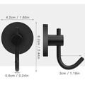 Strong black magnetic metal hook variant with detailed dimension specs and dimensions - Black Long Hook