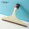Non-slip hand-held T-shaped glass squeegee tool in beige and dark brown finish - Model 6089 / Beige