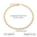 Dettagli collana a maglie a cuore dorata con lunghezza 40,5+5cm e peso 16,9g - Collana Cuore Stereo(HC-N40670)