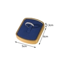 Golden 4-slot ring display stand with blue velvet lining and 5x6x1.3cm dimensions - 1-Position Metal / Dark Blue