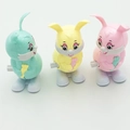 Ensemble de trois jouets lapins à remonter en vert menthe, jaune pastel et rose tendre - Lapin