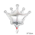 Palloncino a corona in alluminio argento per feste, 37x32cm con motivi a pois - Mini Corona Argento