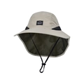 Khaki outdoor sun hat with wide brim, neck flap, and breathable mesh in khaki finish - Khaki