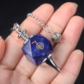 Lapis Lazuli Cho Ku Rei Kraftsymbol Pendel mit Silberkette für die Reiki-Meditation - Lapislazuli