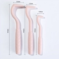Set of 3 pink plastic pet tick remover hooks in different sizes for dogs and cats - Three-Piece Set / Light Pink