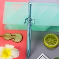 Blue fantasy sword shaped ballpoint pen with decorative floral hilt cross design - Imperial Sword - Blue / 0.5mm