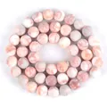 Natural round beads with pink and orange marble texture for DIY jewelry making - Frosted Red Network Jasper / 6mm/1 Piece Approximately 63 Pieces/21g