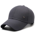 Gorra de béisbol gris marengo para hombre con emblema metálico Z en algodón de alta densidad - Ajustable / Gris