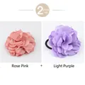 Set of two floral fabric hair ties in dusty pink and light purple colors - Light Purple + Dusty Rose (2PCS Set)