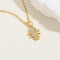 Collier avec pendentif fille ballerine en zircon plaqué or 14K sur fond de pierre - Style Or 2 (XL2473)