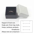 Versatile black jewelry gift box with silver lid and multi-slot foam insert - 5X5X3cm / Colorful Black Silver