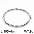 Minimalist stainless steel ball bead bracelet with lobster clasp, 195mm length and 4mm beads - Style B 4mm (KLJ6682-Z)
