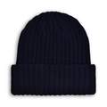 Gorro de punto acanalado azul marino para hombre y mujer en material térmico cálido - Azul marino
