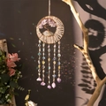 Golden Tree of Life crystal moon wall hanging with purple agate and colorful beads - Purple Cloud Life Tree