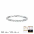 Sparkling S925 sterling silver tennis bracelet featuring 4mm moissanite bubble stones - 4mm Bubble Bracelet (MSB0212) / 16cm (With GRA Certificate)