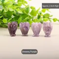 Set di 4 angeli in cristallo viola intagliato da 2,5 cm per decorazione casa - Viola da Sogno