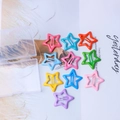 Lot de 10 pinces à cheveux étoiles aux couleurs bonbon dans une boîte transparente - Émaillé Unité aléatoire