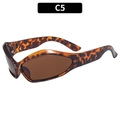 Retro-Sonnenbrille mit breitem Bügel in C5-Schildpatt-Optik und braunen Gläsern - Schildpatt Tee Linse