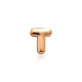 Ciondolo personalizzato con lettera T in rilievo, finitura acciaio inox oro rosa - Lettera T Dorata (Senza Catena)