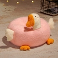 Pink white goose plush floor cushion made of soft lamb wool for cozy home decor - Pink