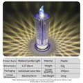 Blue LED striped candle light for romantic desk decor, size 6.3x18cm with gift box - 6.3*18cm Diamond Blue Large with Base