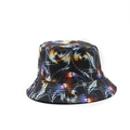 Bob noir pour adulte avec imprimé floral psychédélique coloré pour protection solaire - Taille unique / Motif de Nébuleuse d'Aurore Noire (02)