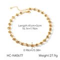Detail view of 18K gold plated knotted chain necklace with size and weight dimensions - Gold Knot Link Chain Necklace (HC-N40677)